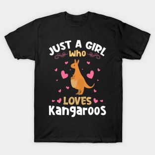 Just a Girl Who Loves Kangaroos Gift T-Shirt